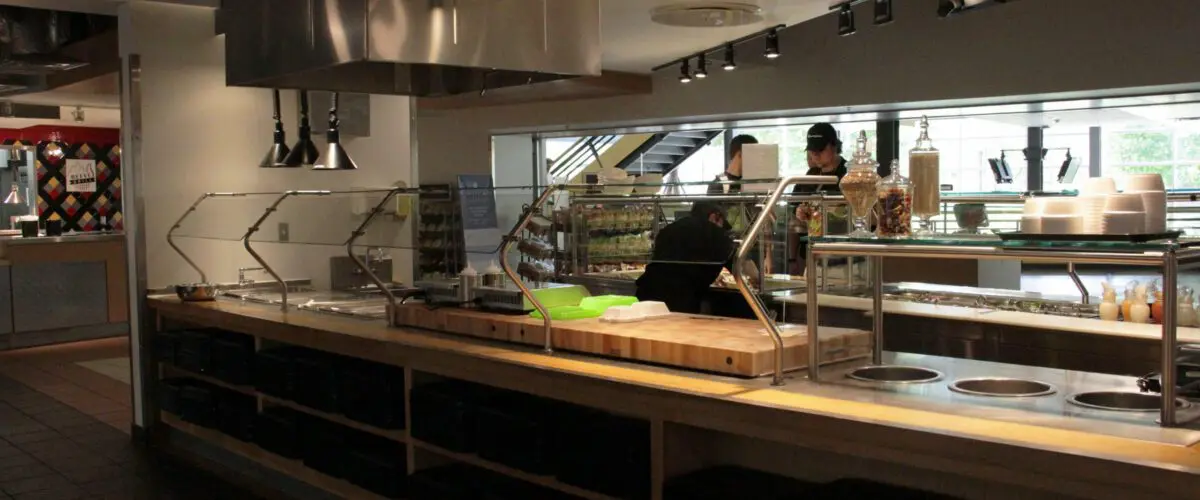 Overview shot of serving line