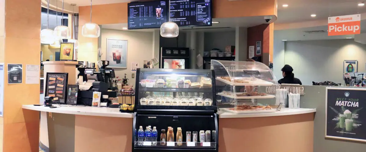 Overview of Reeve Coffee House serving line